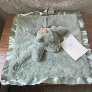 NEW Cloud Island Green Dragon Lovey Security Blanket Plush Satin SUPER SOFT